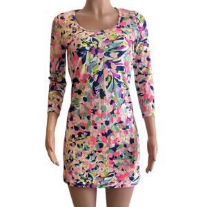 Lilly Pulitzer Beacon Pina Colada Club Dress Womens XS Pima Cotton 3/4 Sleeve
